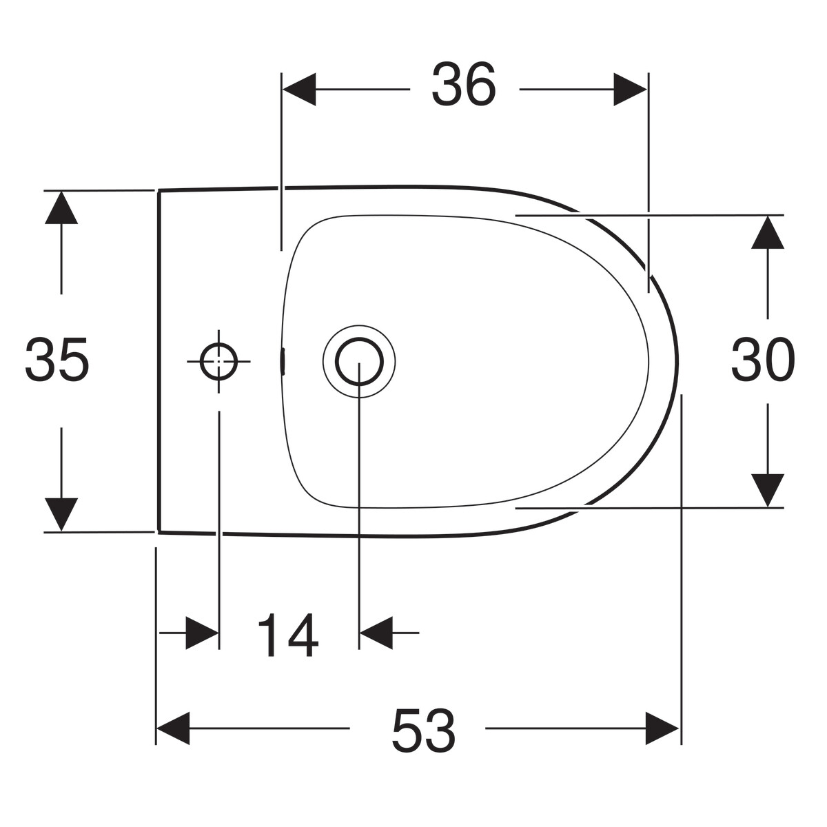 Bidet suspendu Geberit Selnova — vue 4