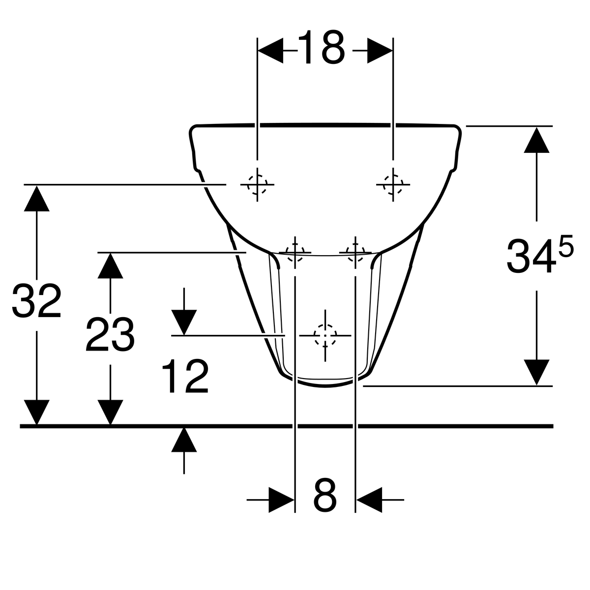 Bidet suspendu Geberit Selnova - vue 5