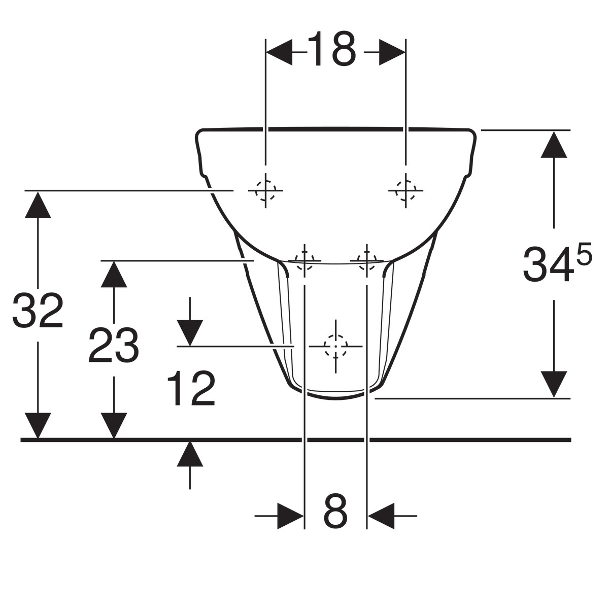 Bidet suspendu Geberit Selnova — vue 5