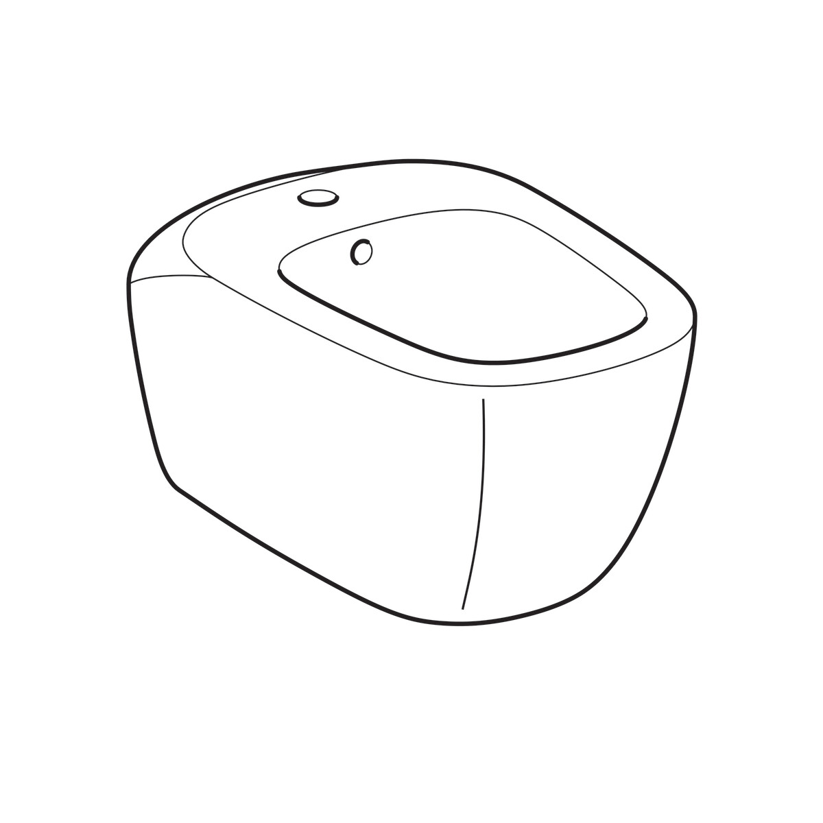 Bidet suspendu Geberit Citterio caréné KeraTect® — vue 4
