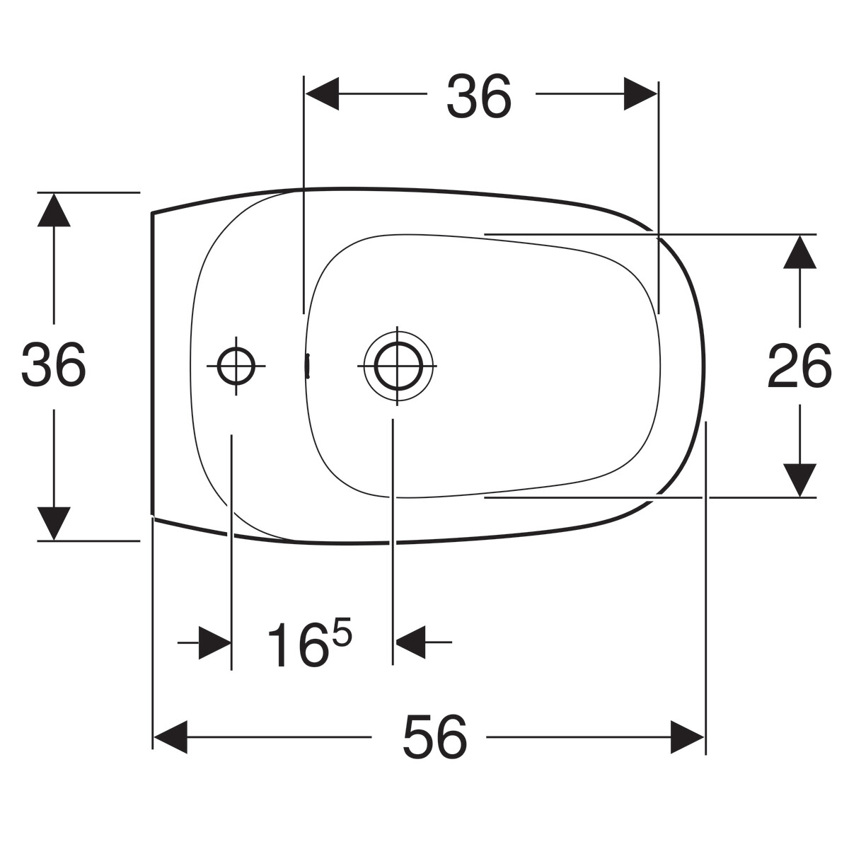 Bidet suspendu Geberit Citterio caréné KeraTect® — vue 5