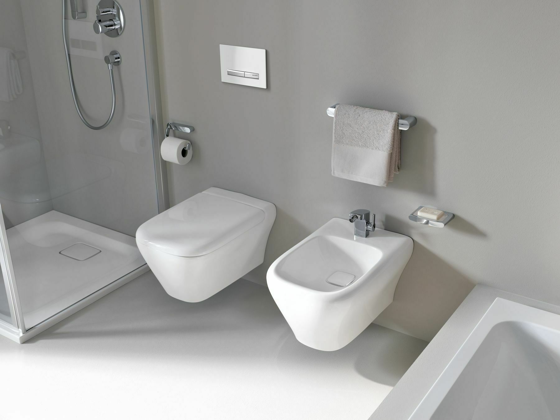 Bidet suspendu Geberit myDay caréné KeraTect® - vue 3