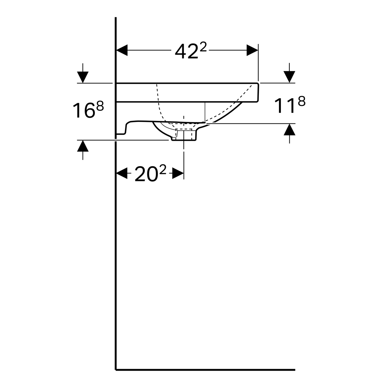Plan-vasque Geberit Acanto 90 cm - vue 6