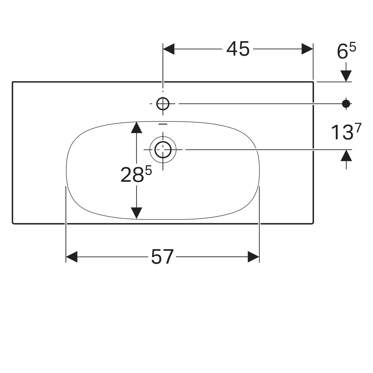 Plan-vasque Geberit Acanto 90 cm — vue 4