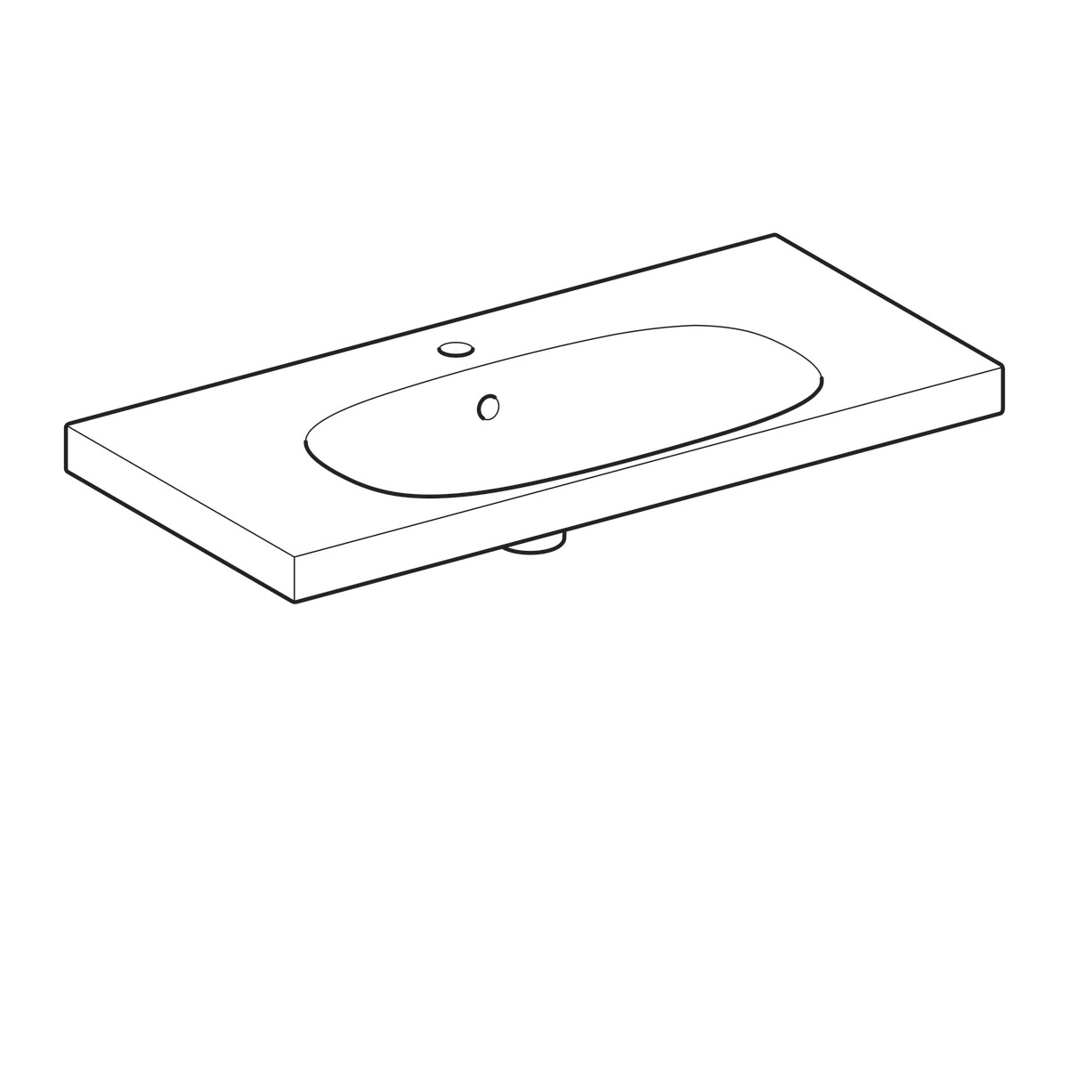 Plan-vasque Geberit Acanto 90 cm — vue 3