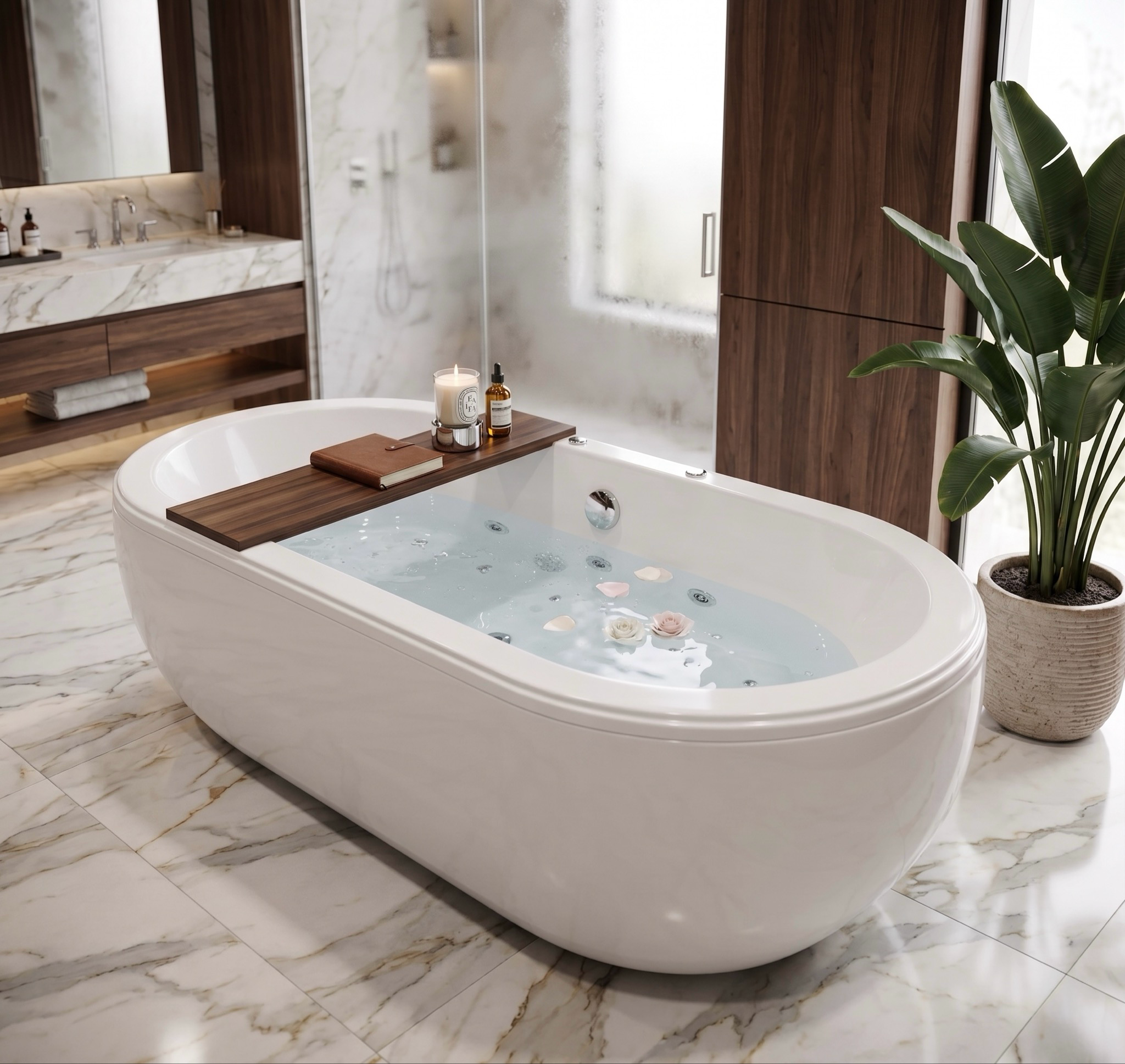 Baignoire Déco hydromassage mixte 177 x 82 cm - vue 2