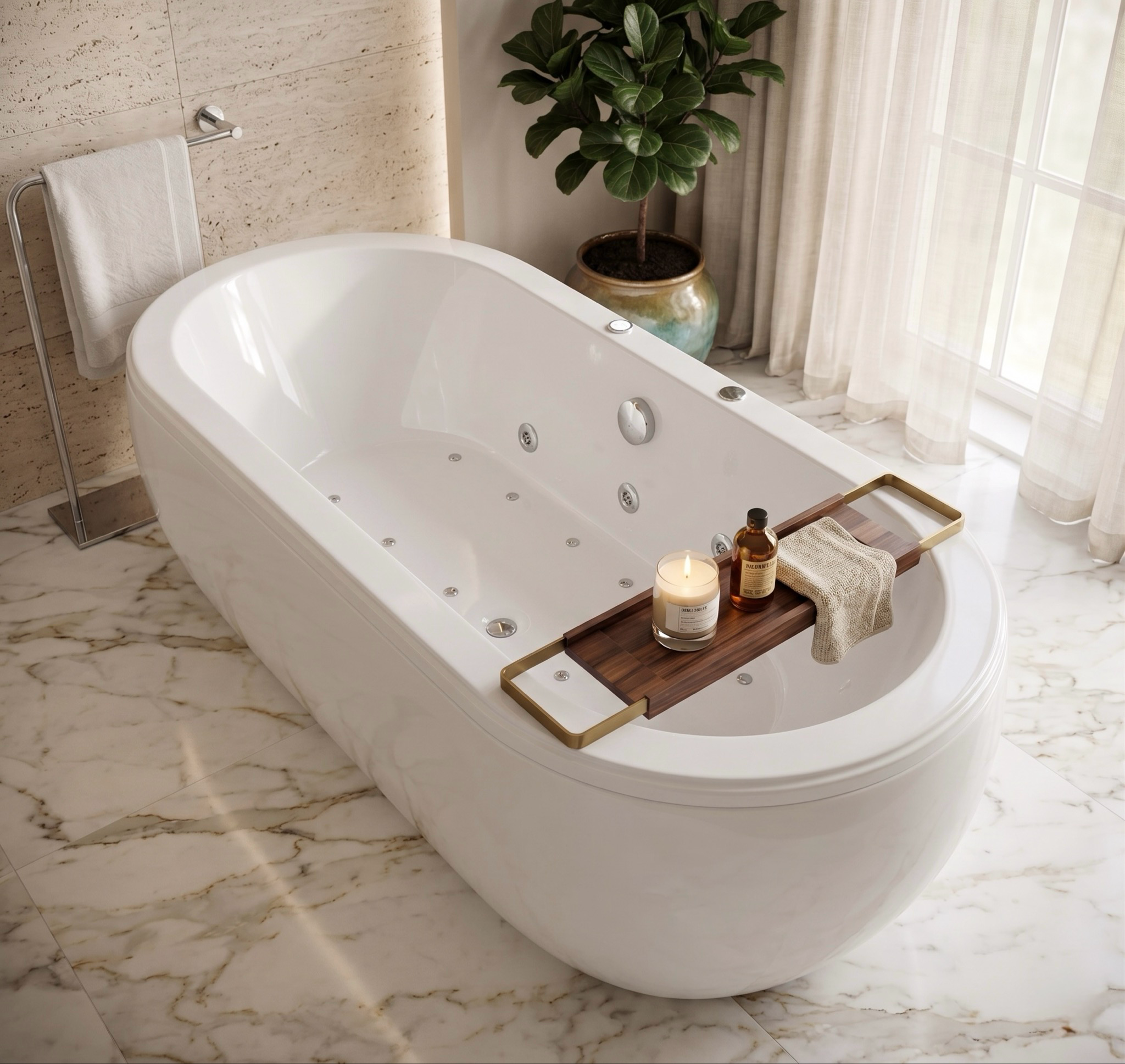 Baignoire Déco hydromassage mixte 177 x 82 cm - vue 3
