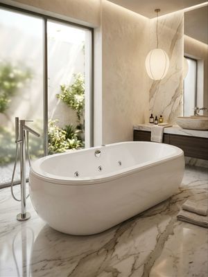 Single Deco Hydromassage Bathtub 177 x 82 cm