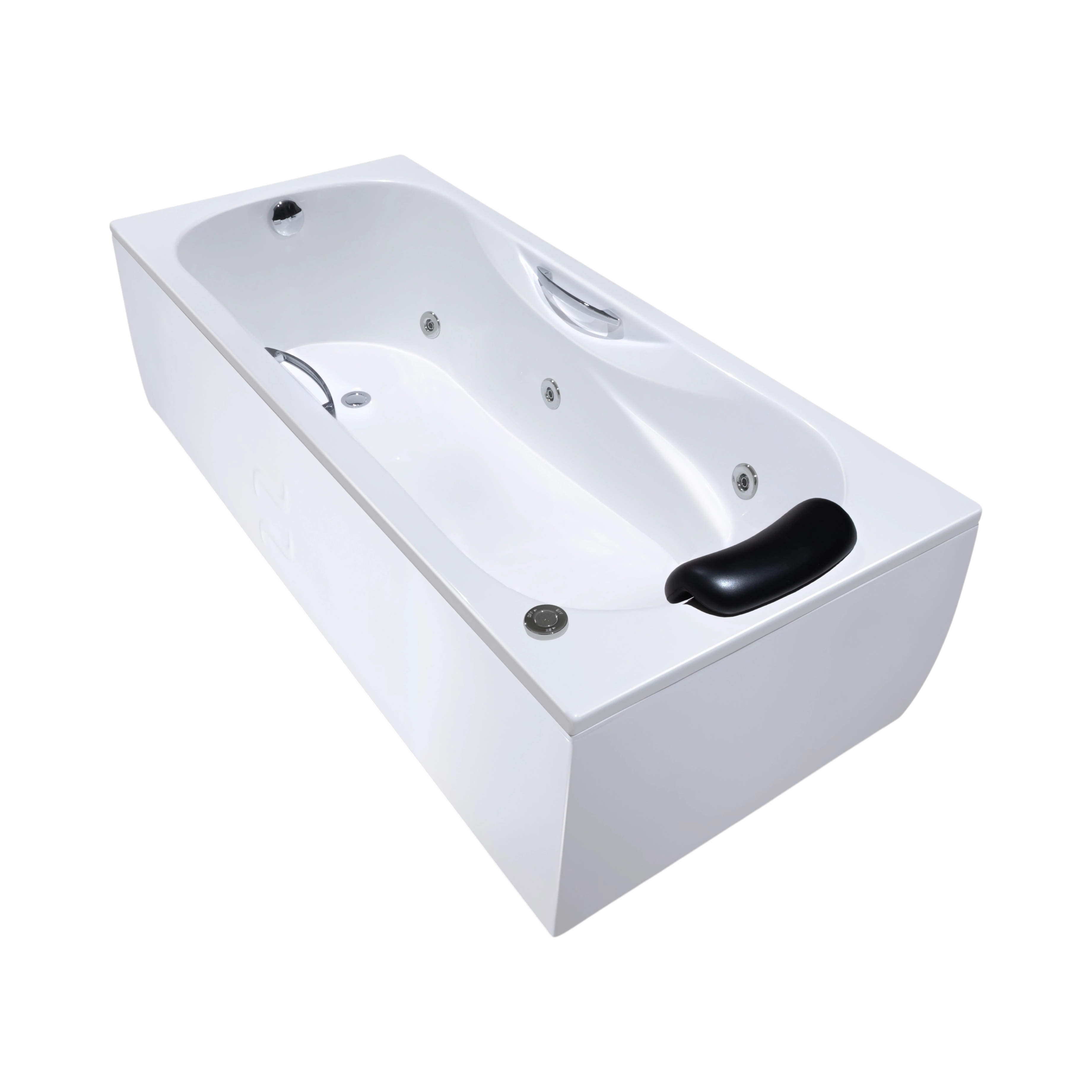 Baignoire Relax hydromassage simple 170 x 75 cm avec accoudoirs intégrés et zone douche anti-dérapante - vue 5