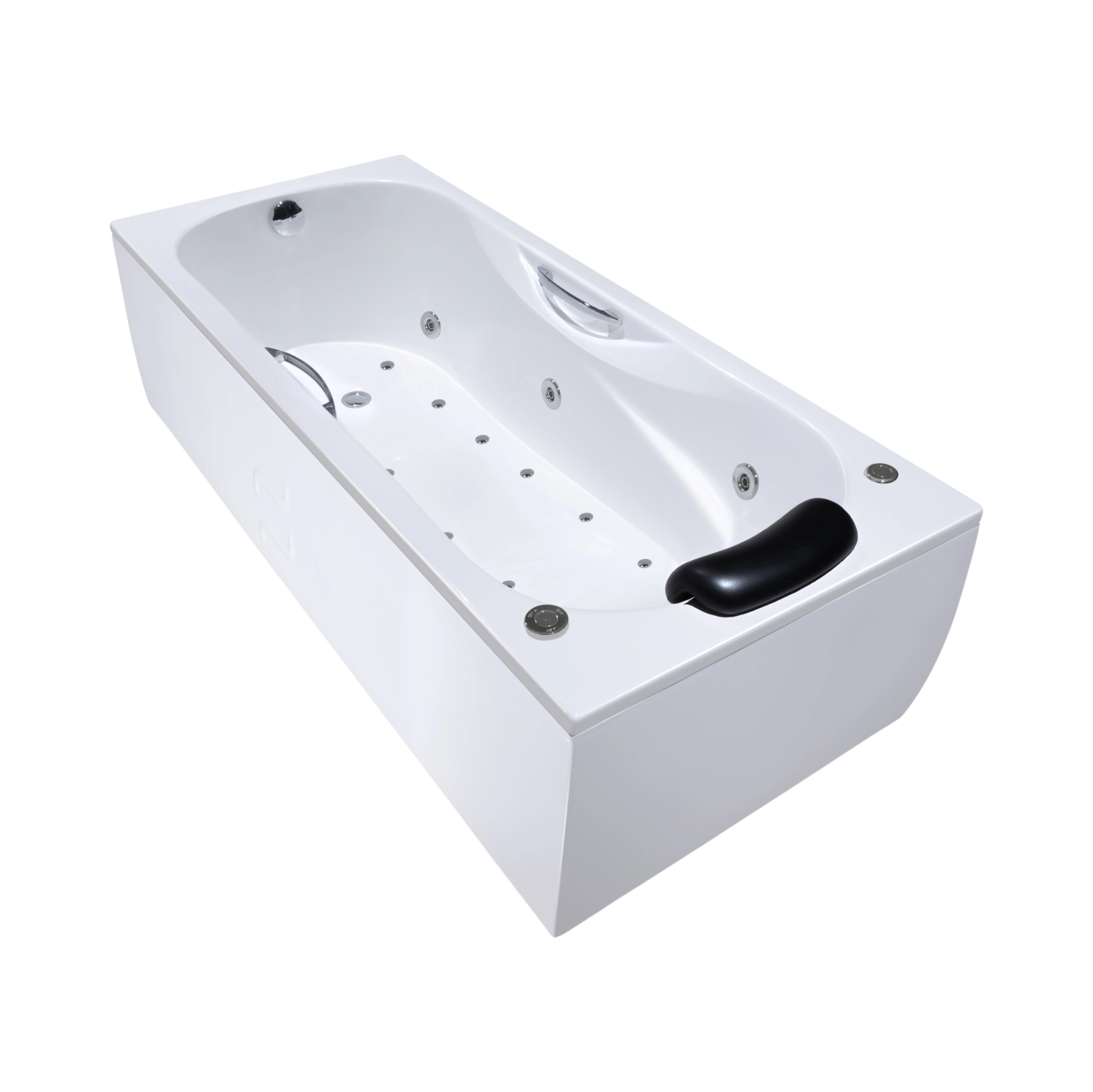 Baignoire Relax hydromassage mixte 170 x 75 cm avec accoudoirs intégrés et zone douche anti-dérapante - vue 6