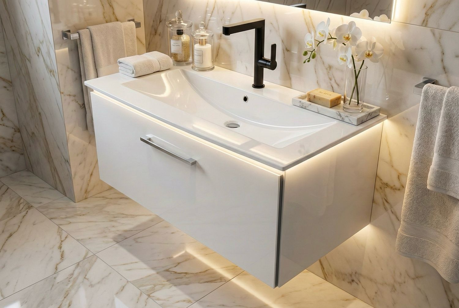 Bathroom Furniture Lido 92 cm with One Drawer (Without Basin)