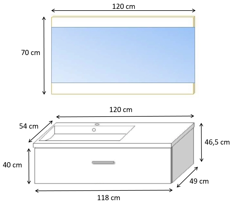 Meuble de salle de bains Spazio 120 cm décentré à un tiroir (sans vasque) - vue 14