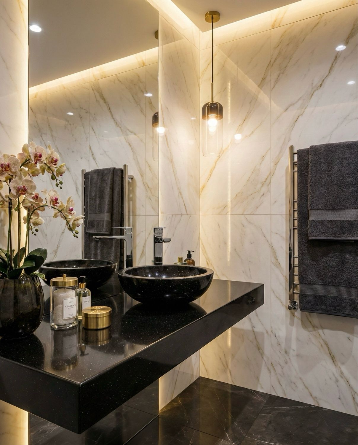 Countertop basin Bolero 44 cm black granite — Product view 5