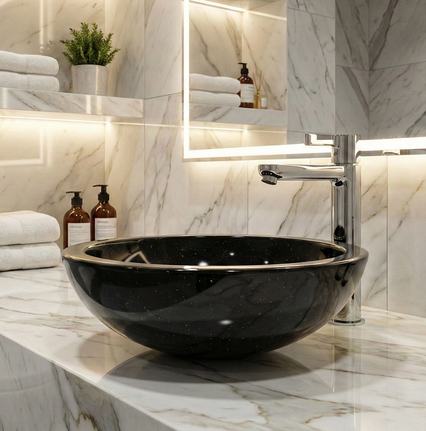 Bol à poser Bolero 44 cm granité noir