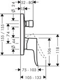 Metris Set de finition pour mitigeur bain/douche encastré