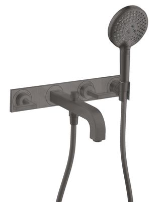 Mélangeur encastré de bain / douche 3 trous Axor Citterio en noir chromé brossé