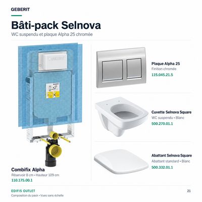 Bâti-pack® WC suspendu Geberit Selnova