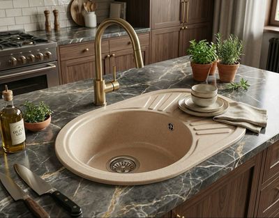 Studio 59 x 46 cm Built-in Kitchen Sink Studio 59 x 46 cm Built-in Kitchen Sink
