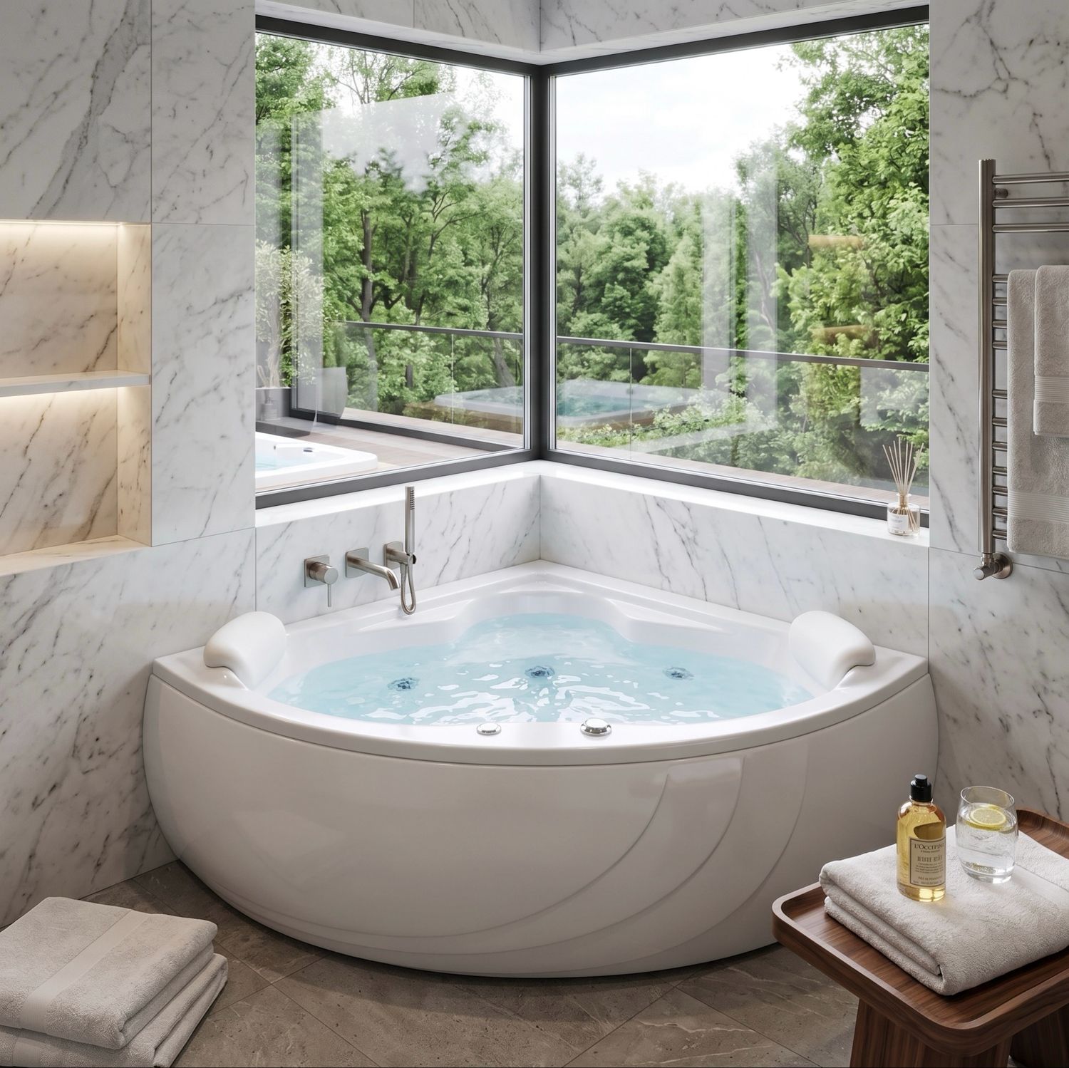 Mixed Hydromassage Bathtub Darling 120 x 120 cm
