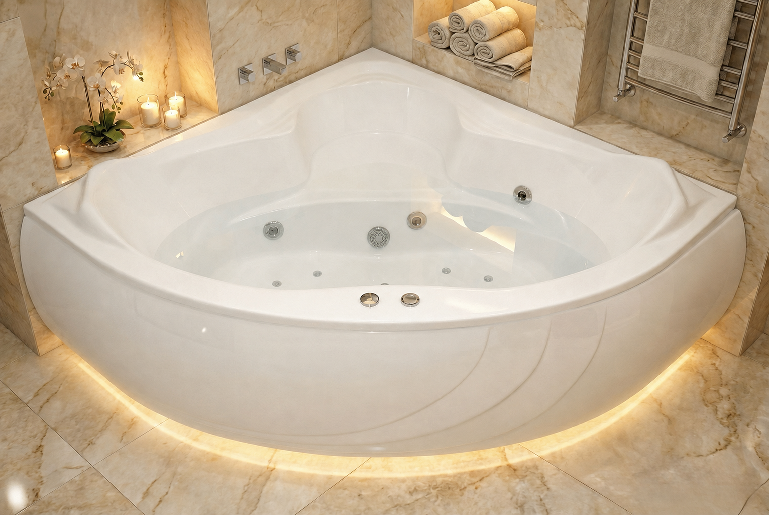 Baignoire Darling 135 x 135  cm hydromassage mixte - vue 2
