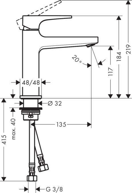 Hansgrohe Metropol 110 Basin Mixer in Brushed Bronze with Push-Open Waste