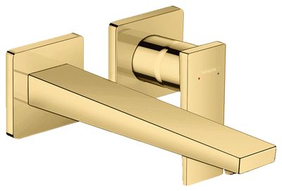 Hansgrohe Metropol 225 mm Wall-Mounted Basin Mixer in Polished Gold