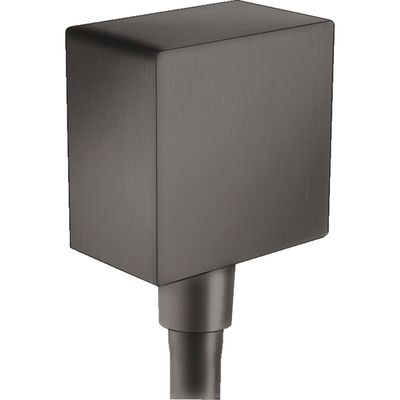 Coude de raccordement Hansgrohe FixFit Square en noir chromé brossé