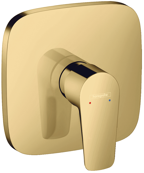 Set de finition pour mitigeur de douche encastré Hansgrohe Talis E en doré poli