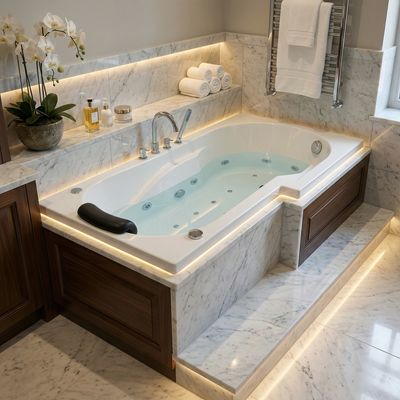 Mixed Twin Right Whirlpool Bathtub 160 x 85 cm Mixed Twin Right Whirlpool Bathtub 160 x 85 cm