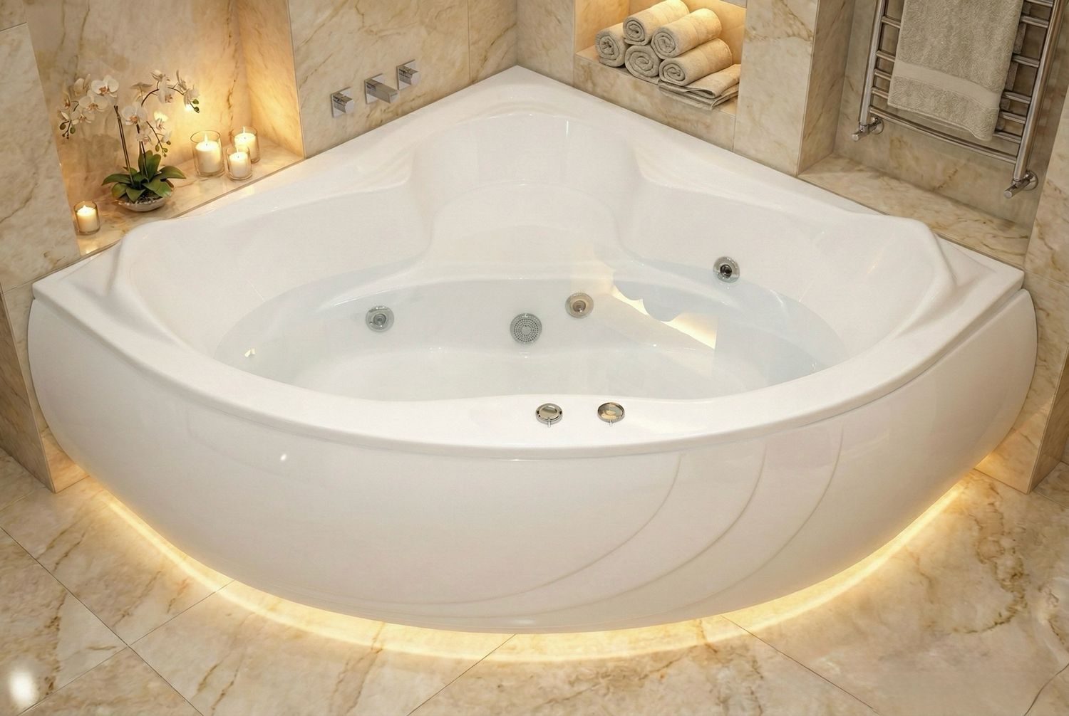 Bathtub Darling 135 x 135 cm single hydromassage