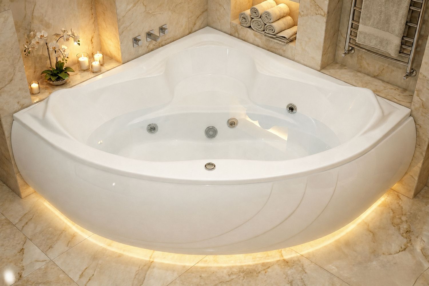 Bathtub Darling 135 x 135 cm single hydromassage