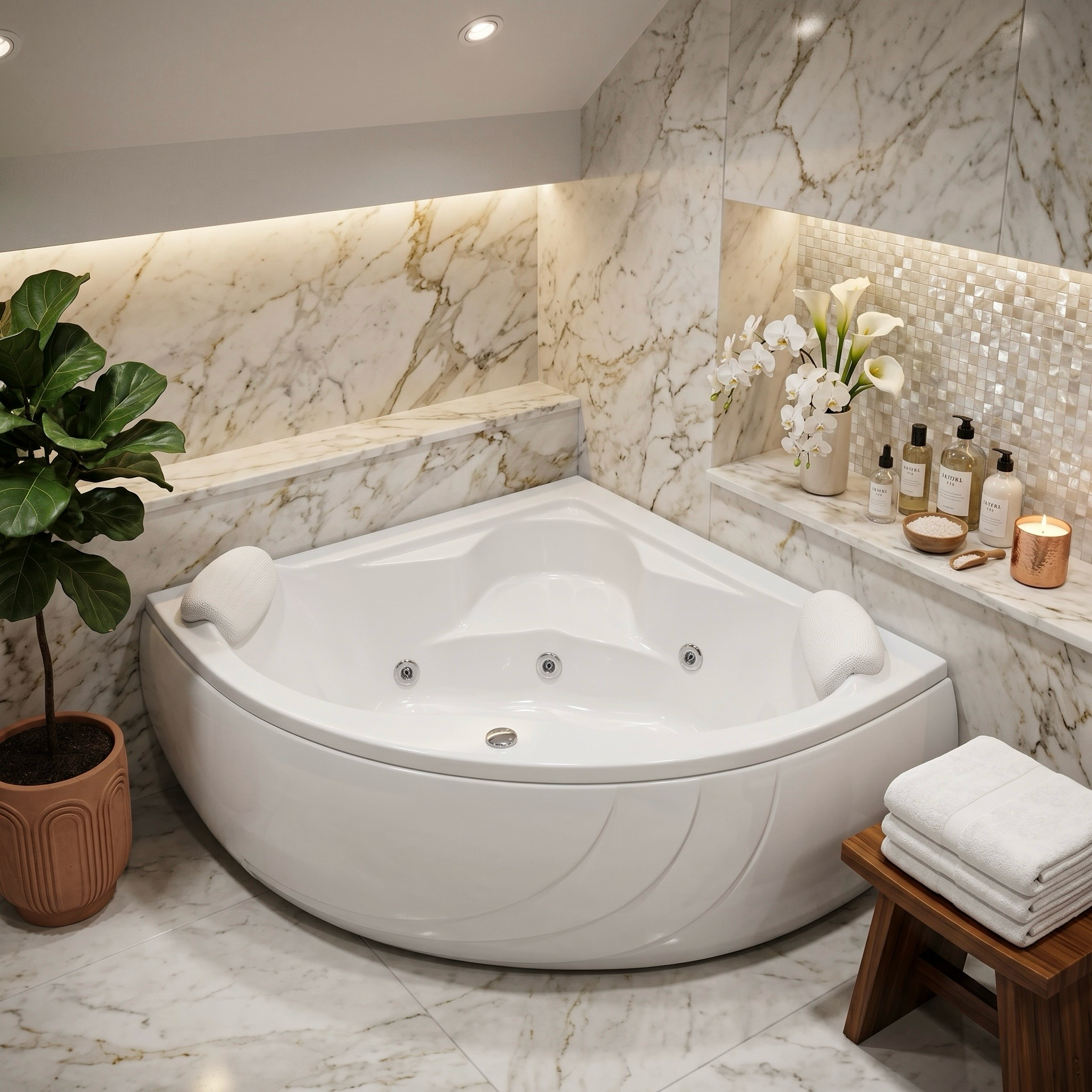 Baignoire Darling 135 x 135 cm hydromassage simple - vue 2