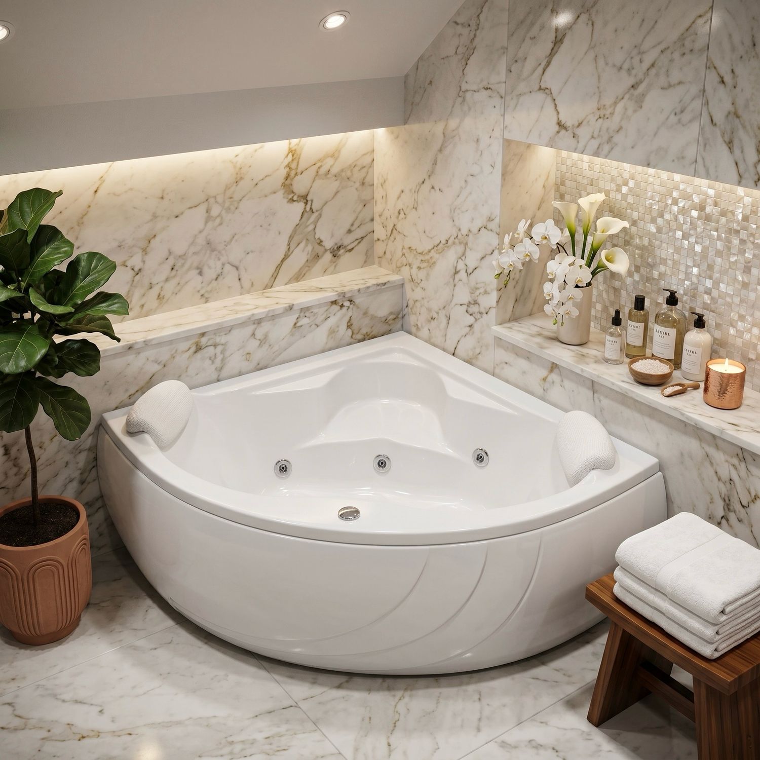 Bathtub Darling 135 x 135 cm single hydromassage