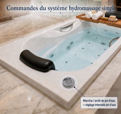 Hydromassage Palacio Bathtub with Integrated Headrest