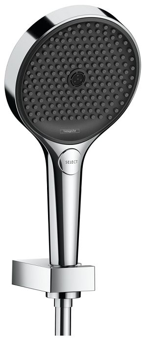 Support mural Hansgrohe avec douchette à main Rainfinity 130 3 jets PowderRain et flexible 125 cm en chromé