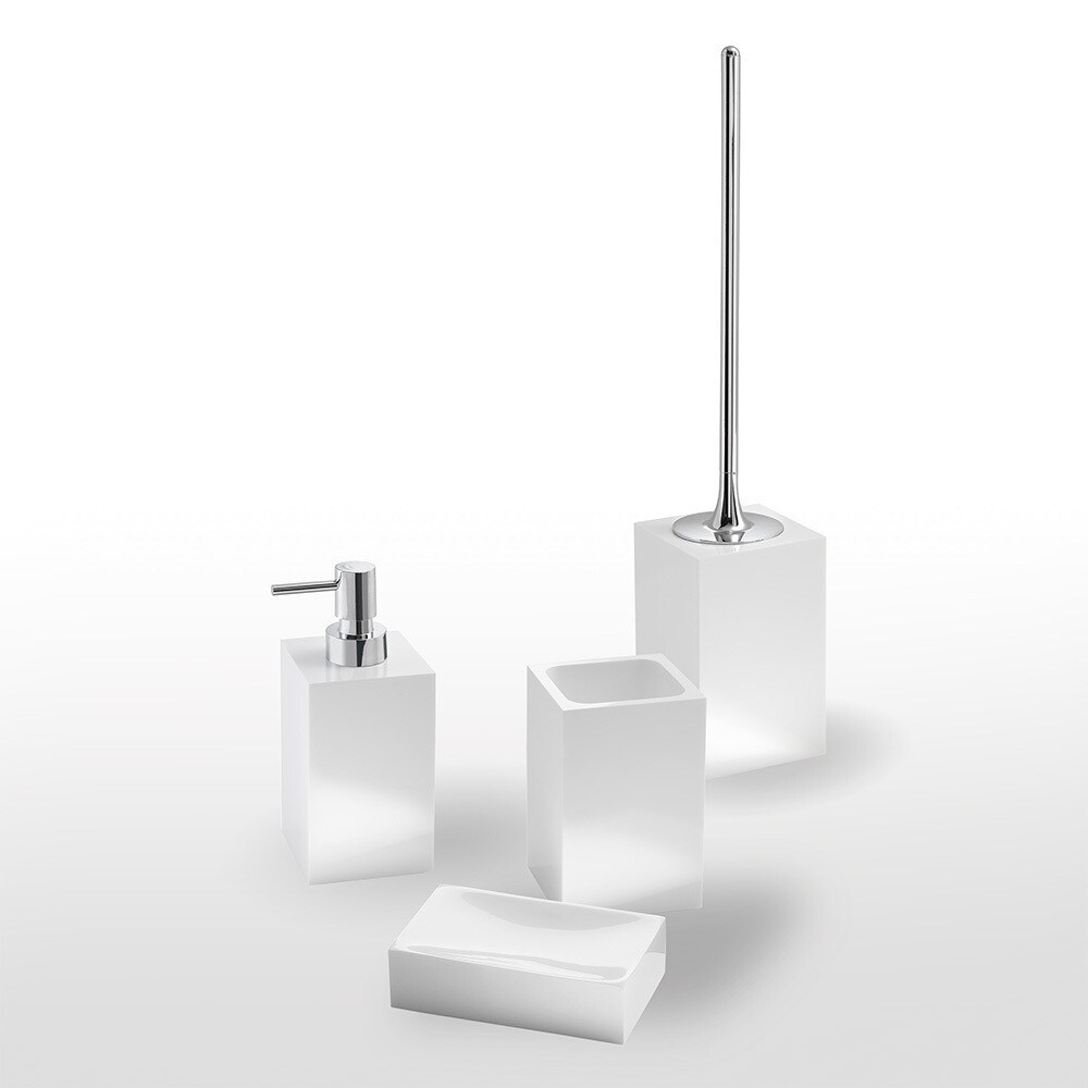 Freestanding Toilet Brush Holder Sofia Glossy White