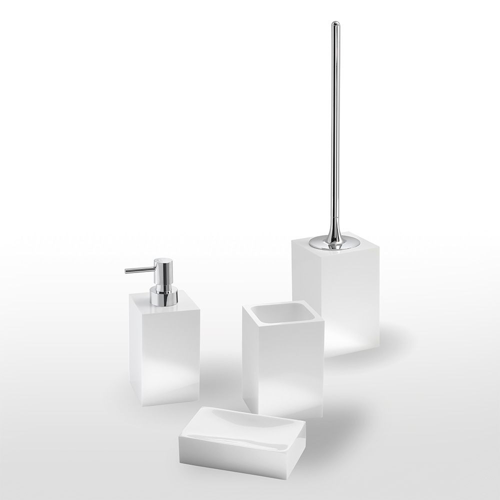 Freestanding Toilet Brush Holder Sofia Glossy White