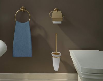 Toilet Roll Holder with Cover Romance in Bronze Finish