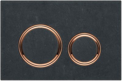 Geberit Sigma50 Round Actuator Plate / Mustang Slate and Rose Gold