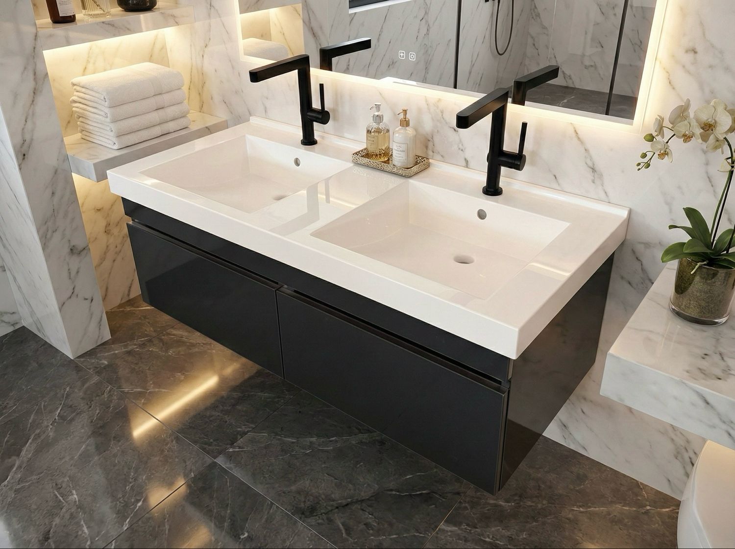 Bathroom Furniture Surf 120 cm with Two Drawers (Without Basin)