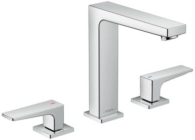 Hansgrohe Metropol 160 3-Hole Basin Mixer with Push-Open Waste Set