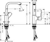 Metris Mitigeur de lavabo 230, bonde Push-Open