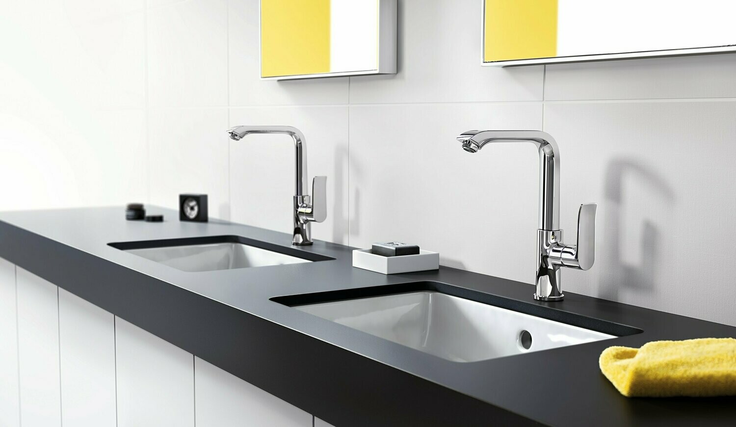Mitigeur surélevé pour vasque libre Hansgrohe Metris 230 en laiton chromé avec bonde push-open — vue 2