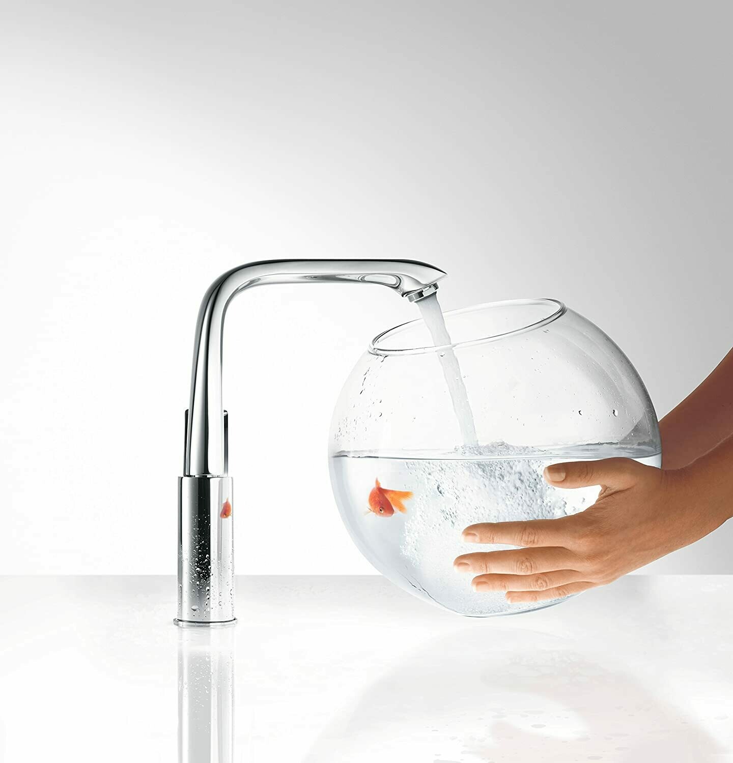 Mitigeur surélevé pour vasque libre Hansgrohe Metris 230 en laiton chromé avec bonde push-open — vue 4