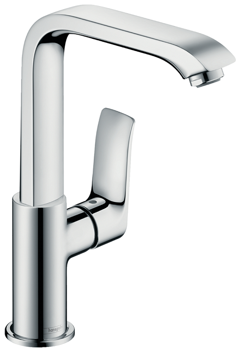 Mitigeur surélevé pour vasque libre Hansgrohe Metris 230 en laiton chromé avec bonde push-open