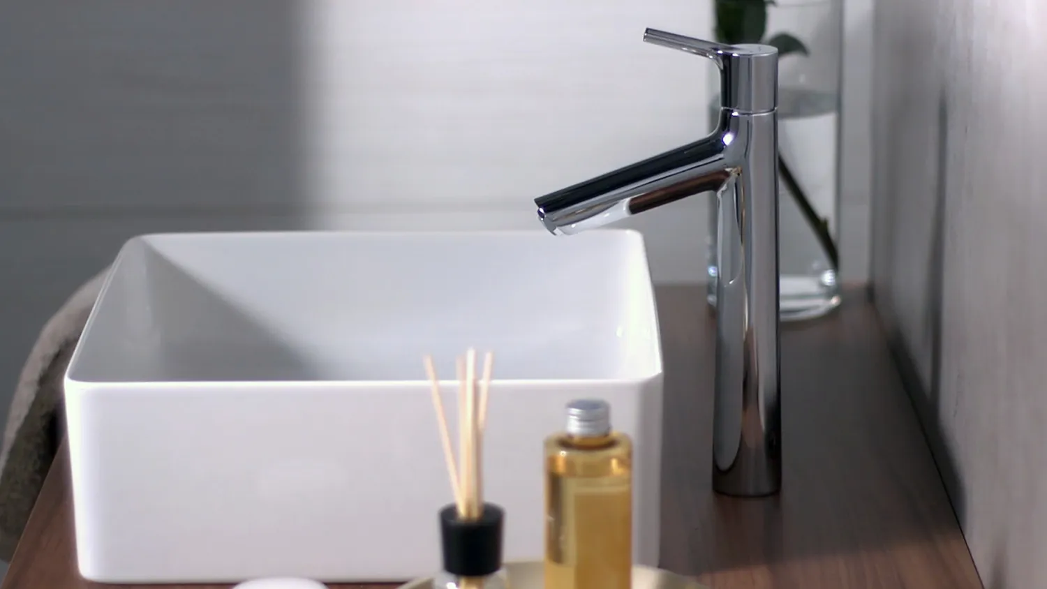 Mitigeur de lavabo Hansgrohe Talis S 190  en laiton chromé avec tirette et vidage