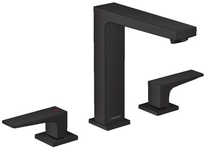 Hansgrohe Metropol 160 3-Hole Basin Mixer in Matte Black with Push-Open Waste Set