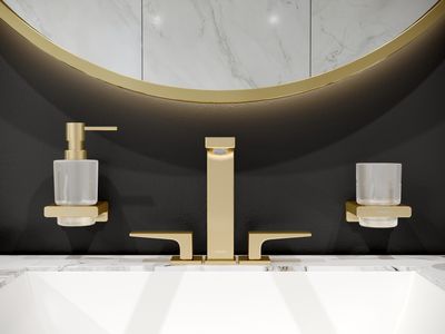 Hansgrohe Metropol 160 3-Hole Basin Mixer in Polished Gold with Push-Open Waste Set