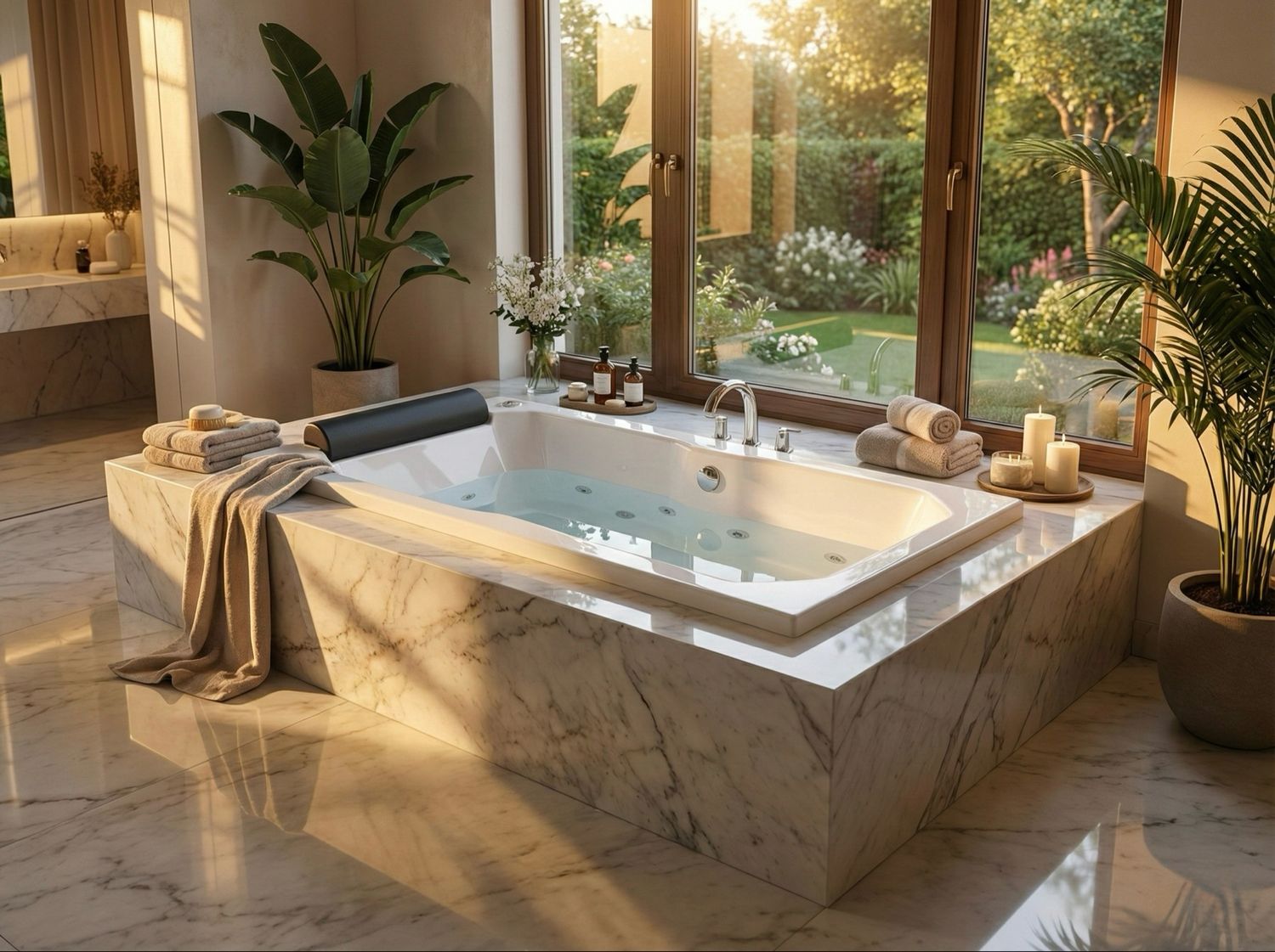 Regency Single Hydromassage Bathtub 170 x 80 cm with Integrated Headrest