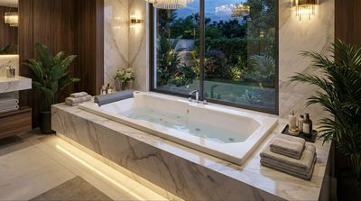 Regency Single Hydromassage Bathtub 170 x 80 cm with Integrated Headrest